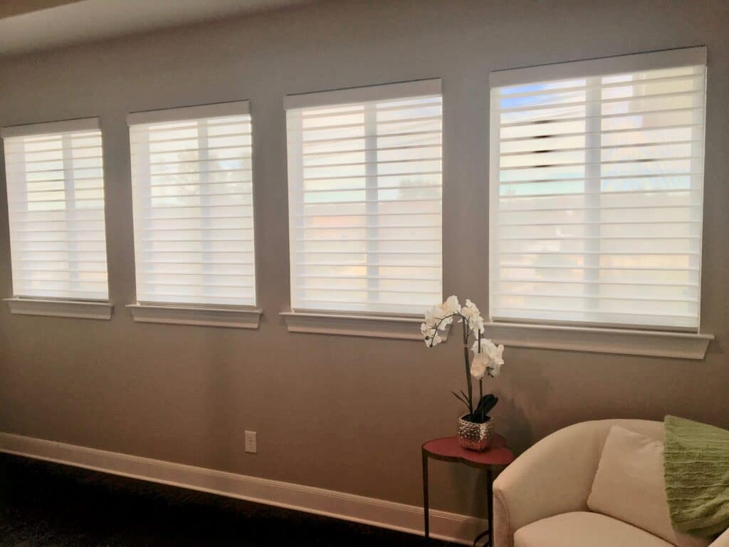 White Sheer Horizontal Shades